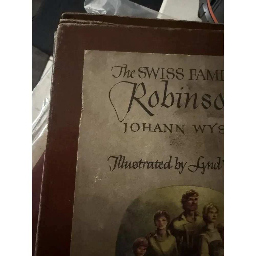 The Swiss Family Robinson by Johann Wyss (1949) Illustrated, Slipcover, vintage